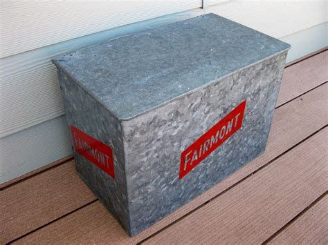 old fashioned metal milk box|vintage galvanized milk box.